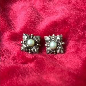 Stephen Dweck Silver and White Pearl Earrings